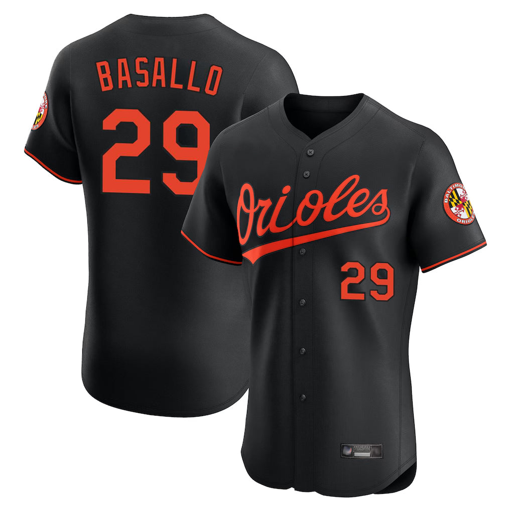 B.Orioles #29 Samuel Basallo Player Black Limited Elite Home Game Ddoa Stitched Jerseys