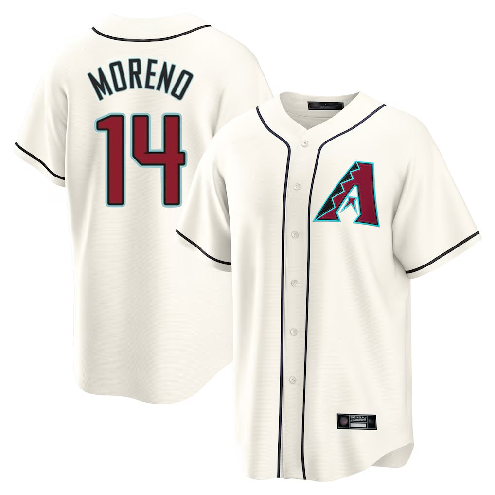 A.Diamondbacks #14 Gabriel Moreno Player Cream Home Game Ddoa Stitched Jerseys
