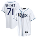 T.Bay Rays #71 Cole Sulser Player White Home Game Ddoa Stitched Jerseys