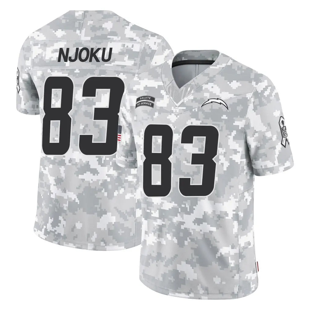 LA.Chargers #83 David Njoku Player Arctic Camo Salute To Service Limited Game Stitched Jerseys