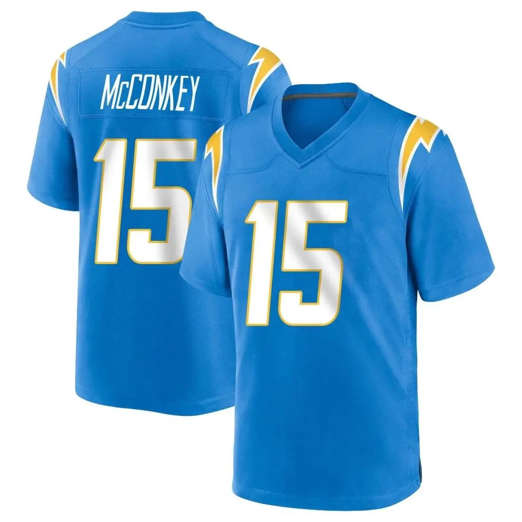 LA.Chargers #15 Ladd McConkey Player Blue Home Game Ddoa Stitched Jerseys