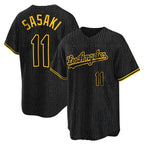 LA.Dodgers #11 Roki Sasaki Player Black Snake Skin City Game Home Ddoa Stitched Jerseys