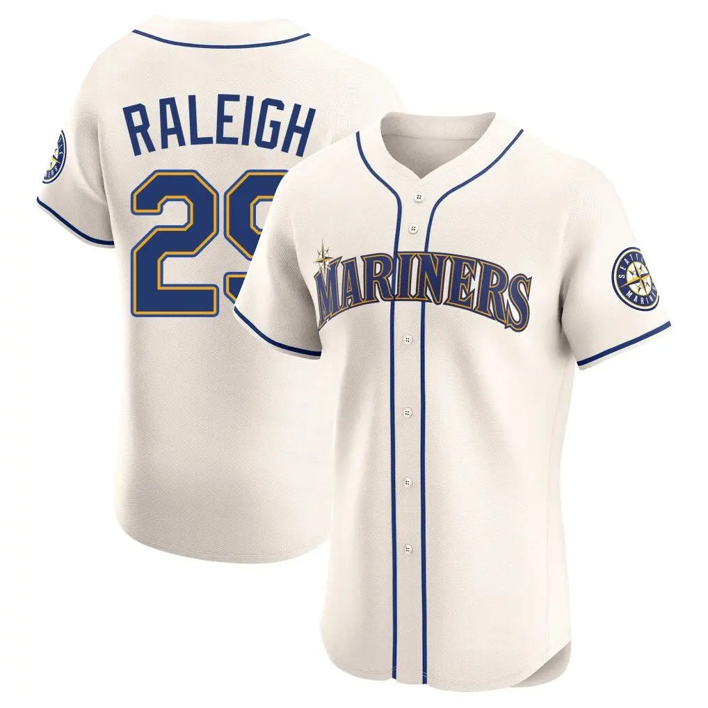 S.Mariners #29 Cal Raleigh Player Cream Home Limited Elite Ddoa Stitched Jerseys