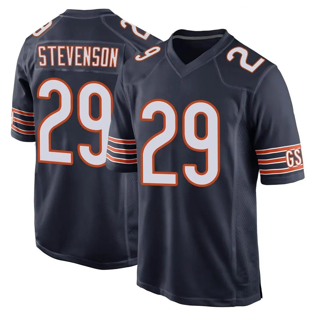 C.Bears #29 Tyrique Stevenson Player Navy Home Game Ddoa Stitched Jerseys