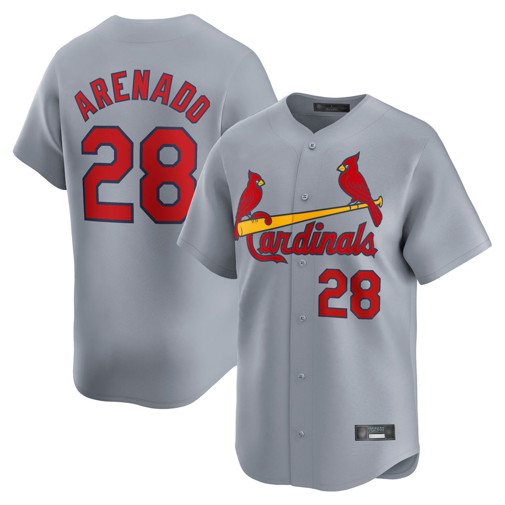 St. Louis Cardinals #28 Nolan Arenado Player Gray Home Limited Ddoa Stitched Jerseys