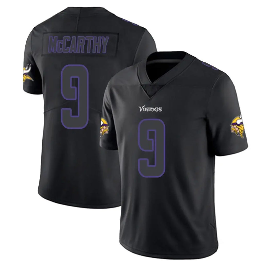 M.Vikings #9 J.J. McCarthy Player Black Impact LImited Home Game Ddoa Stitched Jerseys