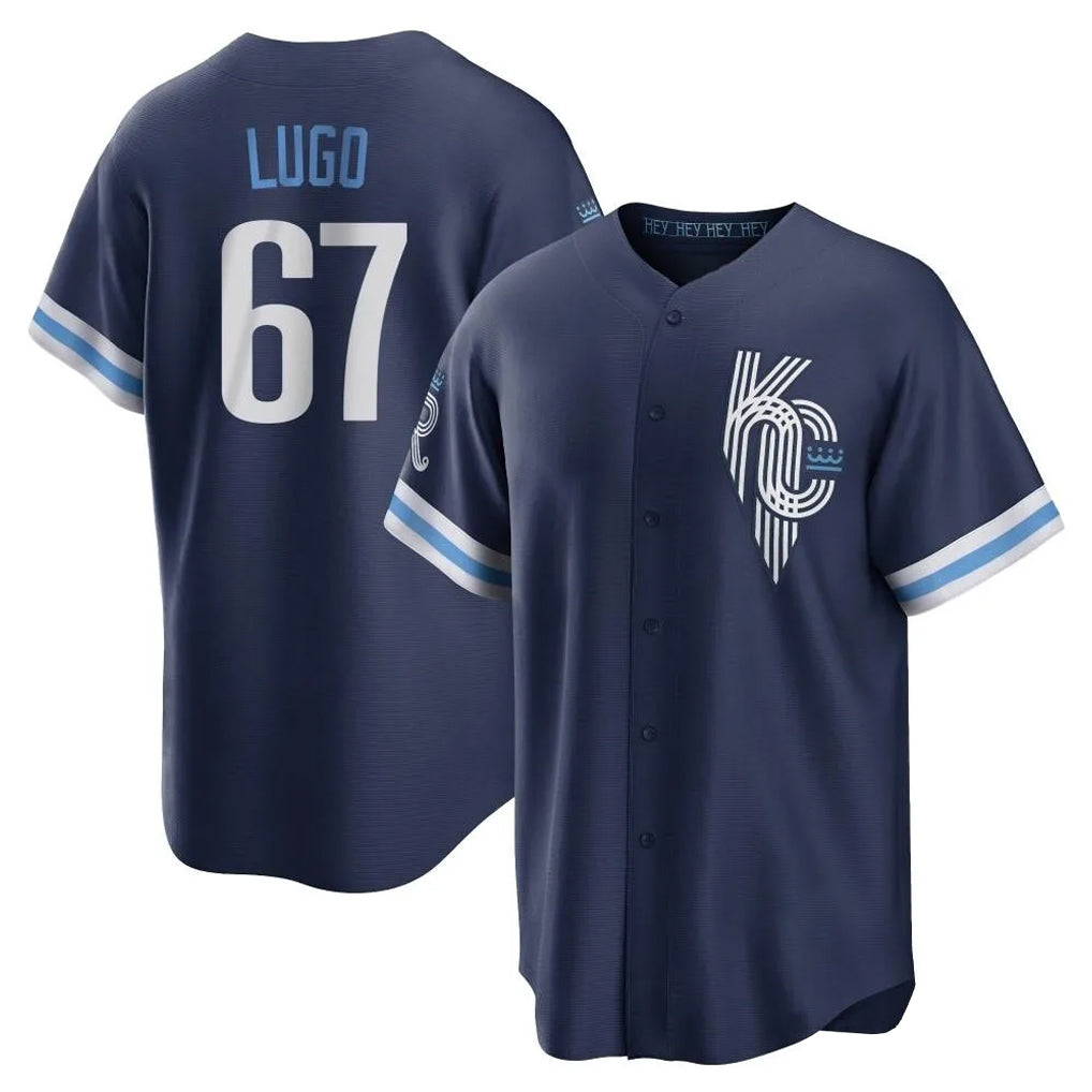 KC.Royals #67 Seth Lugo Player Navy City Connect Home Game Ddoa Stitched Jerseys