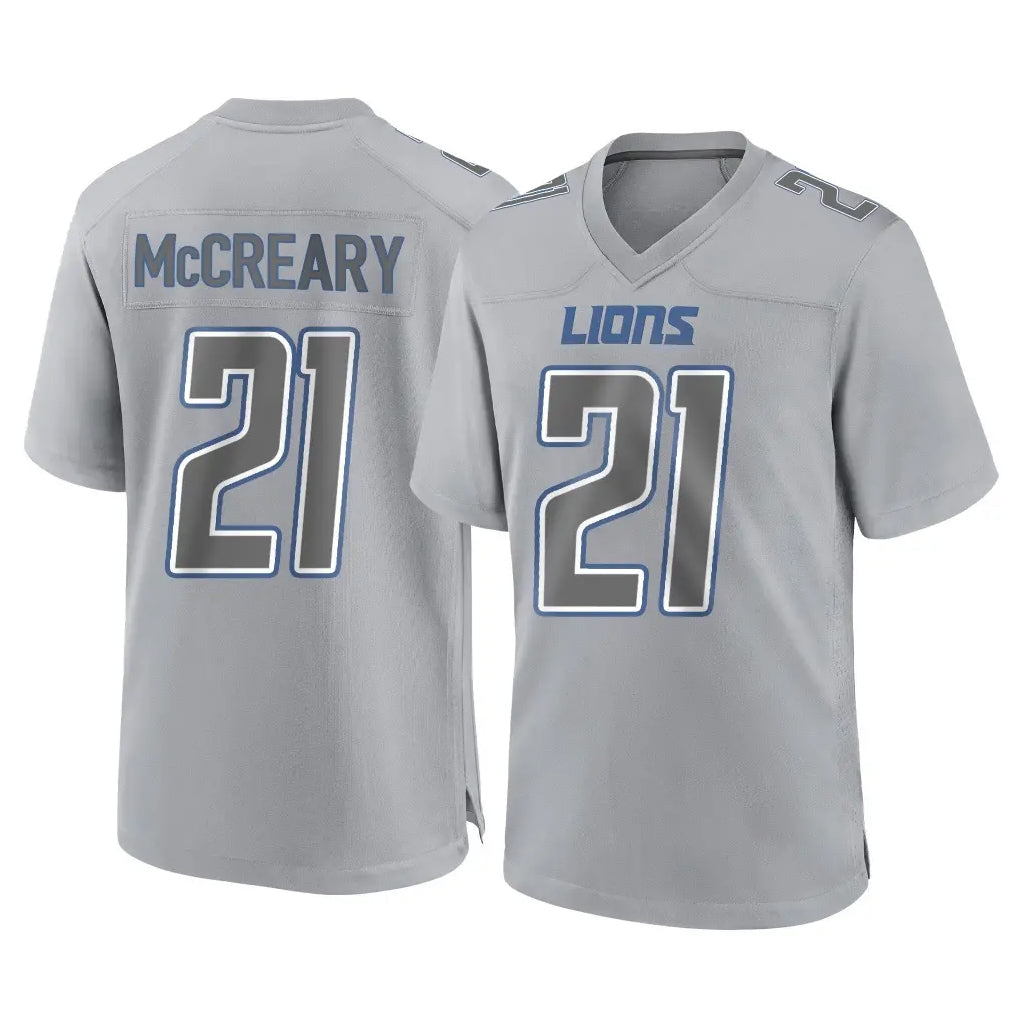 D.Lions #21 Roger McCreary Player Gray Atmosphere Fashion Home Game Ddoa Stitched Jerseys