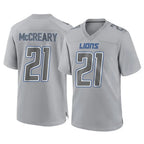D.Lions #21 Roger McCreary Player Gray Atmosphere Fashion Home Game Ddoa Stitched Jerseys