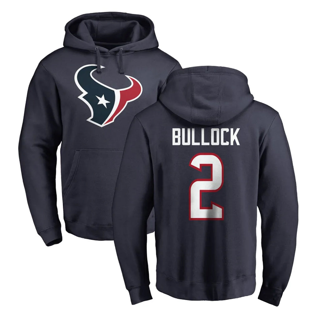 H.Texans #2 Calen Bullock Player Navy Pro Line Pullover Hoodie Limited Game Ddoa Stitched Jerseys