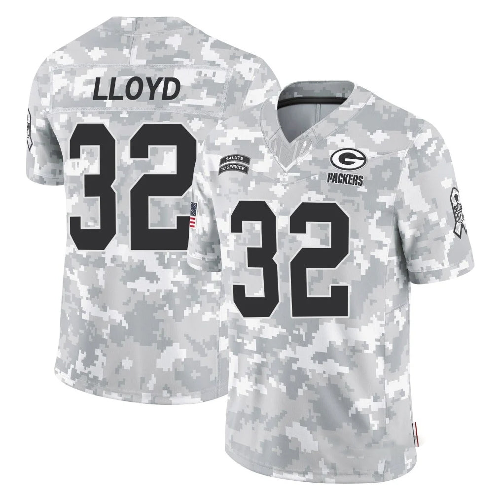 GB.Packers #32 MarShawn Lloyd Player Arctic Camo Salute To Service Limited Ddoa Stitched Jerseys