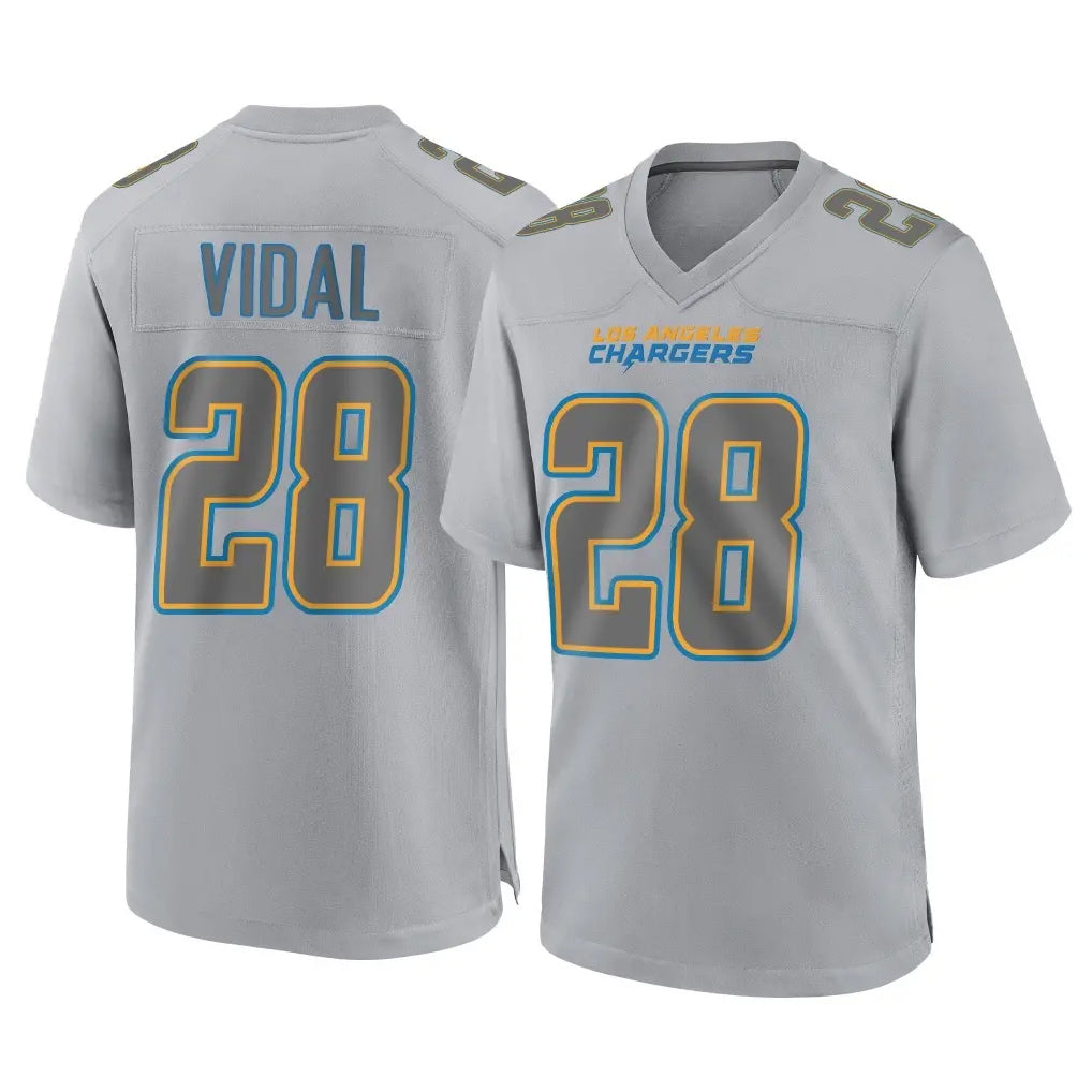 LA.Chargers #28 Kimani Vidal Player Gray Atmosphere Fashion Home Game Ddoa Stitched Jerseys