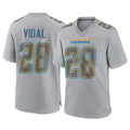 LA.Chargers #28 Kimani Vidal Player Gray Atmosphere Fashion Home Game Ddoa Stitched Jerseys
