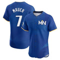 M.Twins #7 Joe Mauer Player Royal City Connect Limited Elite Home Ddoa Stitched Jerseys