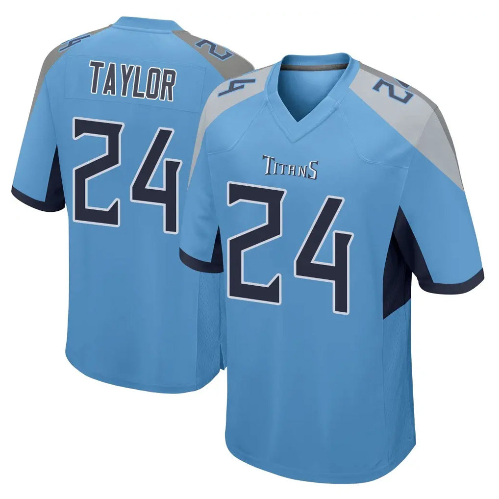 T.Titans #24 Alontae Taylor Player Light Blue Home Game Ddoa Stitched Jerseys