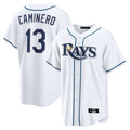 T.Bay Rays #13 Junior Caminero Player White Home Game Ddoa Stitched Jerseys