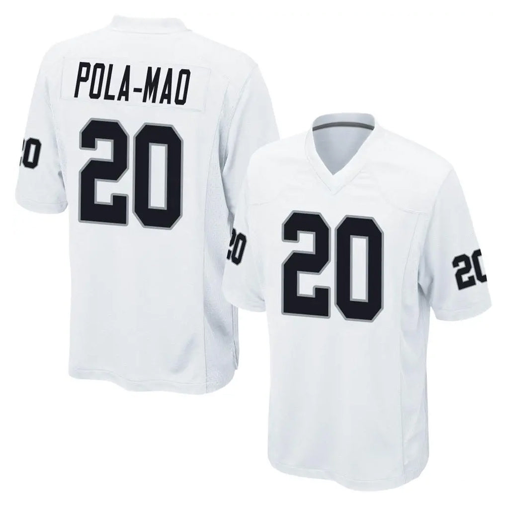 LV.Raiders #20 Isaiah Pola-Mao Player White Home Game Ddoa Stitched Jerseys