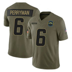 LA.Chargers #6 Denzel Perryman Player Olive 2025 Salute To Service Limited Game Ddoa Stitched Jerseys
