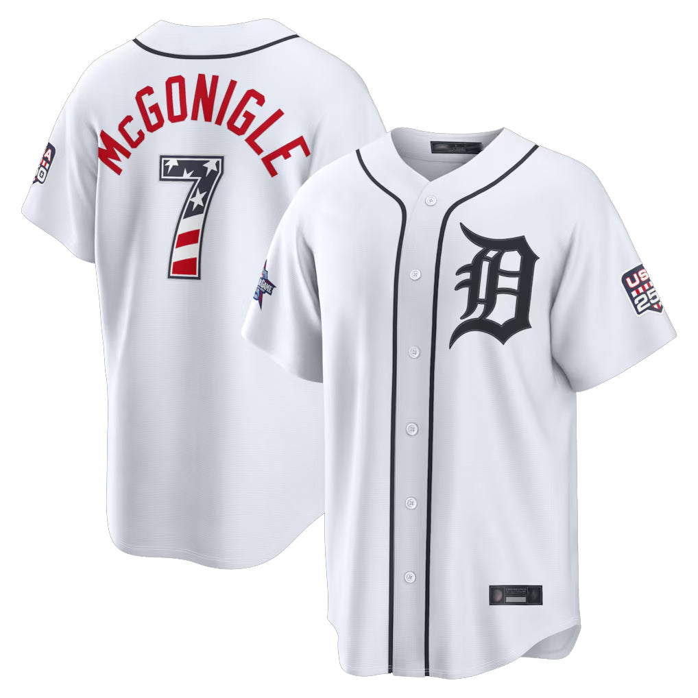 D.Tigers #7 Kevin McGonigle Player White 2026 All-Star Edition Stars & Stripes Home Game Ddoa250Ys Stitched Jerseys