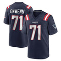 NE.Patriots #71 Mike Onwenu Player Navy Home Game Ddoa Stitched Jerseys