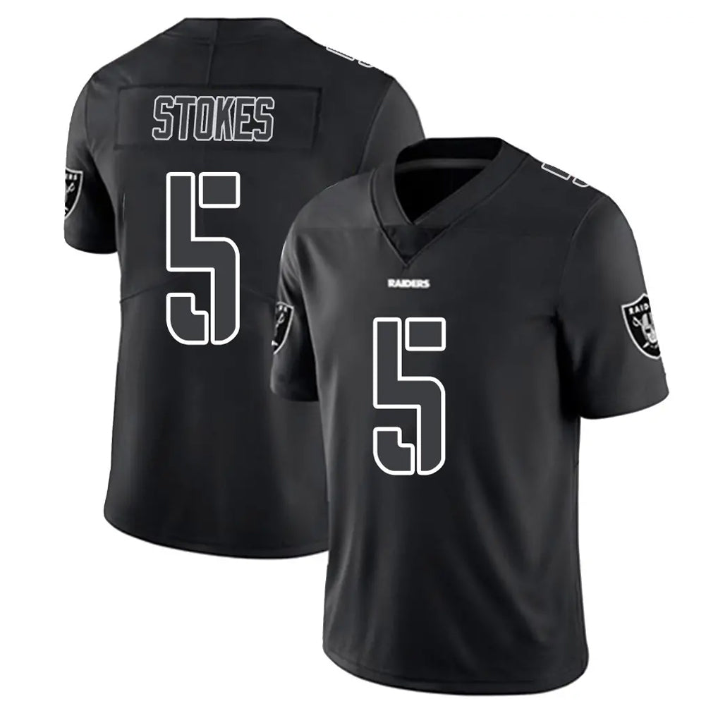 LV.Raiders #5 Eric Stokes Player Black Limited Black Impact Home Game Ddoa Stitched Jerseys