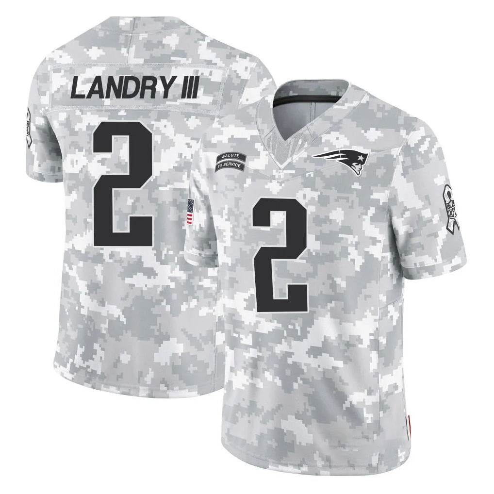 NE.Patriots #2 Harold Landry III Player Arctic Camo Salute To Service Limited Game Ddoa Stitched Jerseys