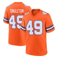 D.Broncos #49 Alex Singleton Player Orange Alternate Collection Throwback Game Ddoa Stitched Jerseys