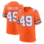 D.Broncos #49 Alex Singleton Player Orange Alternate Collection Throwback Game Ddoa Stitched Jerseys