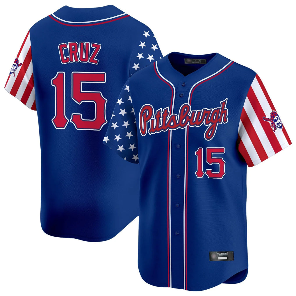 P.Pirates #15 Oneil Cruz Player Royal 2025 Independence Day Vapor Premier Limited Ddoa Stitched Jerseys
