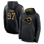 LA.Rams #97 Poona Ford Player Black Salute to Service Hoodies Limited Game Ddoa Stitched Jerseys