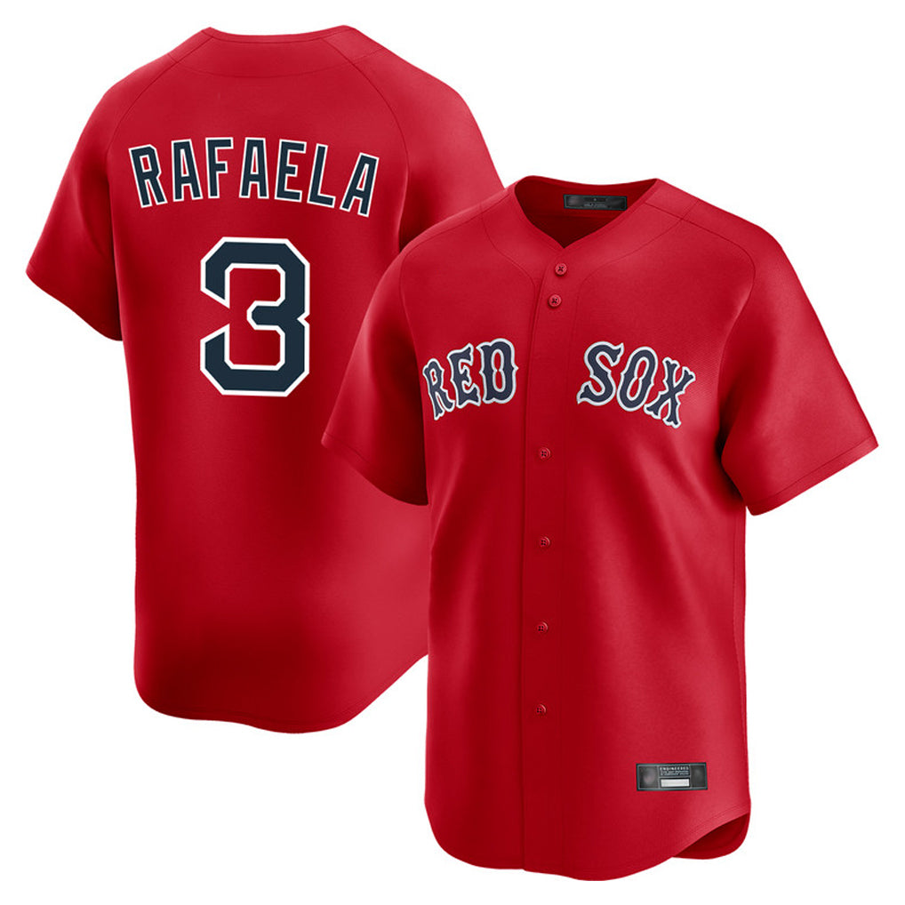 B.Red Sox #3 Ceddanne Rafaela Player Red Limited Home Game Ddoa Stitched Jerseys