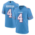 T.Titans #4 Wan'Dale Robinson Player Light Blue 2026 Game Home Ddoa Stitched Jerseys