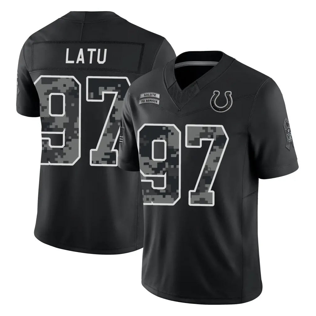IN.Colts #97 Laiatu Latu Player Black Limited 2026 Salute to Service Home Game Ddoa Stitched Jerseys