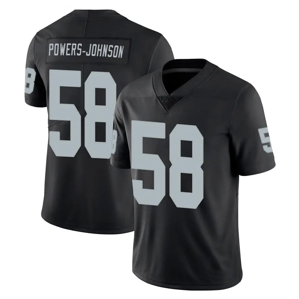 LV.Raiders #58 Jackson Powers-Johnson Player Black Limited Vapor Untouchable Home Game Ddoa Stitched Jerseys
