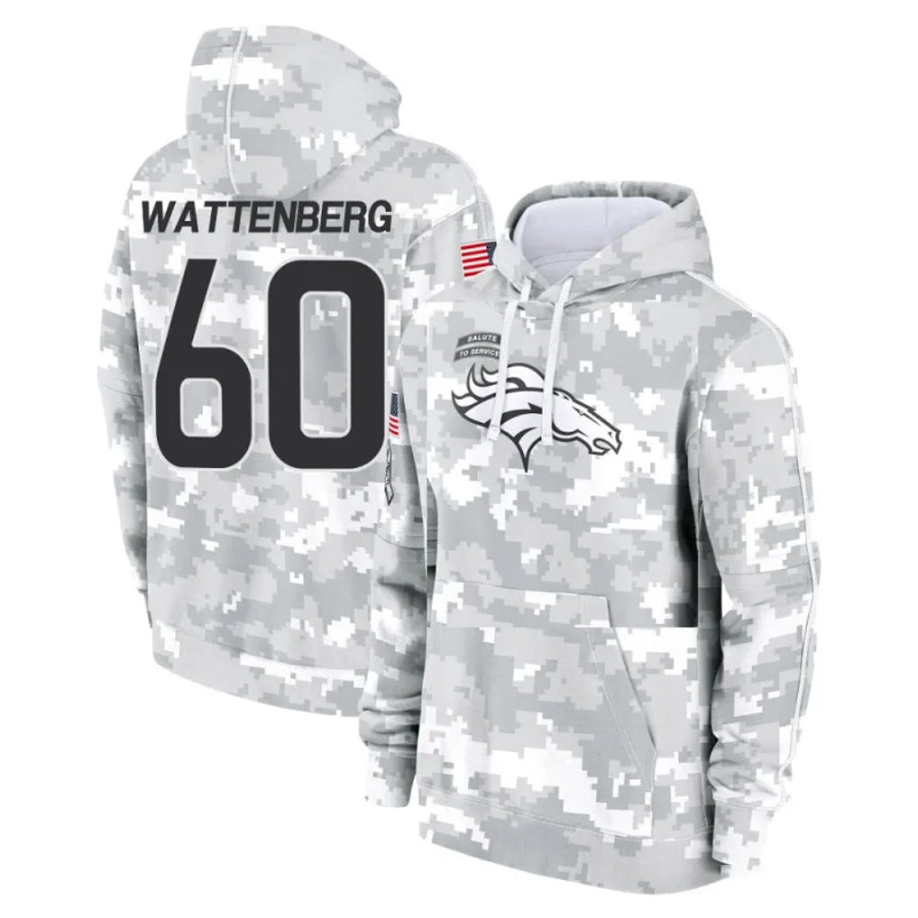 D.Broncos #60 Luke Wattenberg Player Arctic Camo Salute to Service Hoodies Limited Game Ddoa Stitched Jerseys