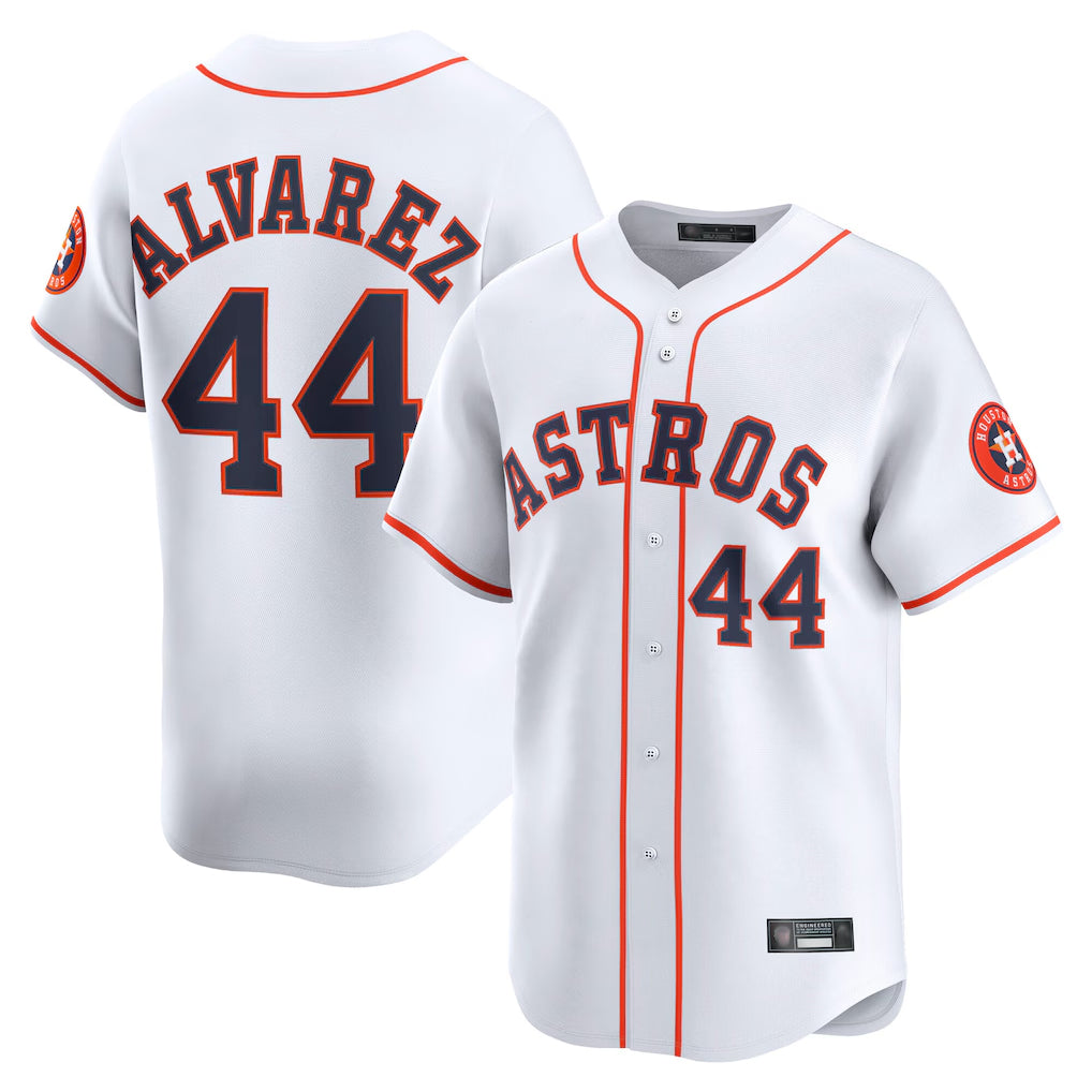 H.Astros #44 Yordan Alvarez Player White Home Limited Ddoa Stitched Jerseys