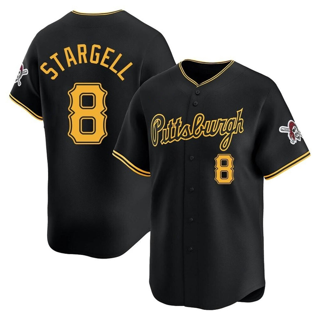 P.Pirates #8 Willie Stargell Player Black Alt Home Limited Ddoa Stitched Jerseys