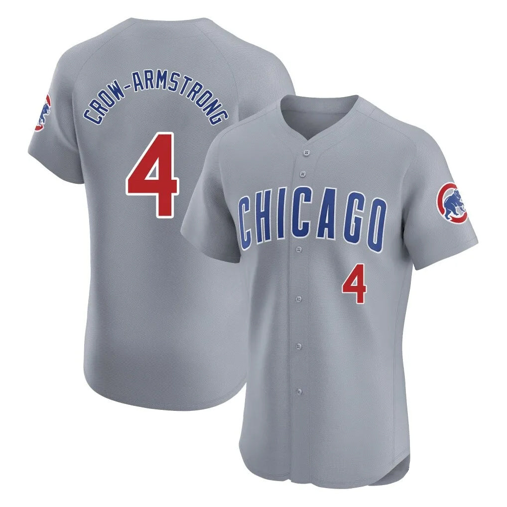 C.Cubs #4 Pete Crow-Armstrong Player Gray Road Limited Elite Home Ddoa Stitched Jerseys