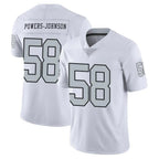 LV.Raiders #58 Jackson Powers-Johnson Player White Limited Color Rush Home Game Ddoa Stitched Jerseys