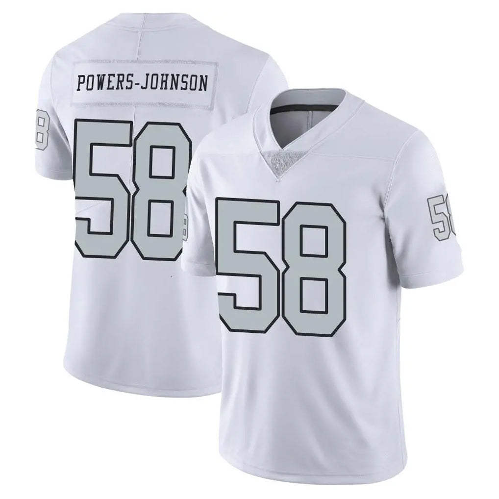 LV.Raiders #58 Jackson Powers-Johnson Player White Limited Color Rush Home Game Ddoa Stitched Jerseys