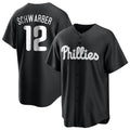 P.Phillies #12 Kyle Schwarber Player Black Alt Fashion Home Game Ddoa Stitched Jerseys