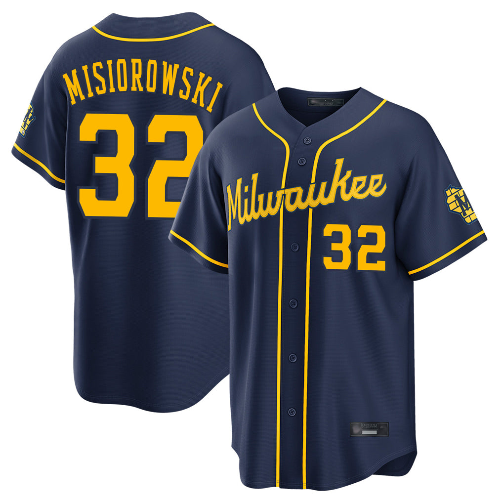 M.Brewers #32 Jacob Misiorowski Player Navy Home Stadium Game Ddoa Stitched Jerseys