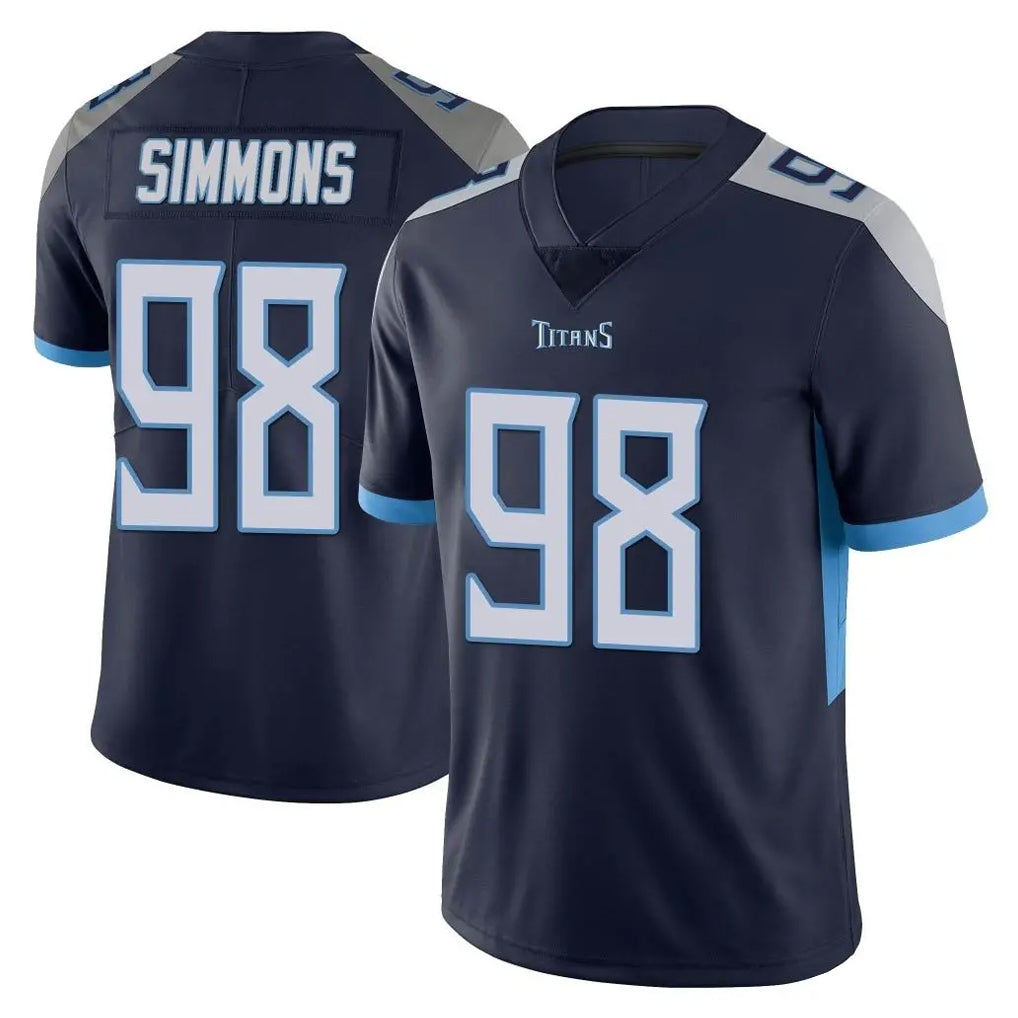 T.Titans #98 Jeffery Simmons Player Navy Limited Vapor Untouchable Home Game Ddoa Stitched Jerseys