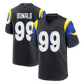 LA.Rams #99 Aaron Donald Player Black Midnight Rivalries Collection Home Game Ddoa Stitched Jerseys