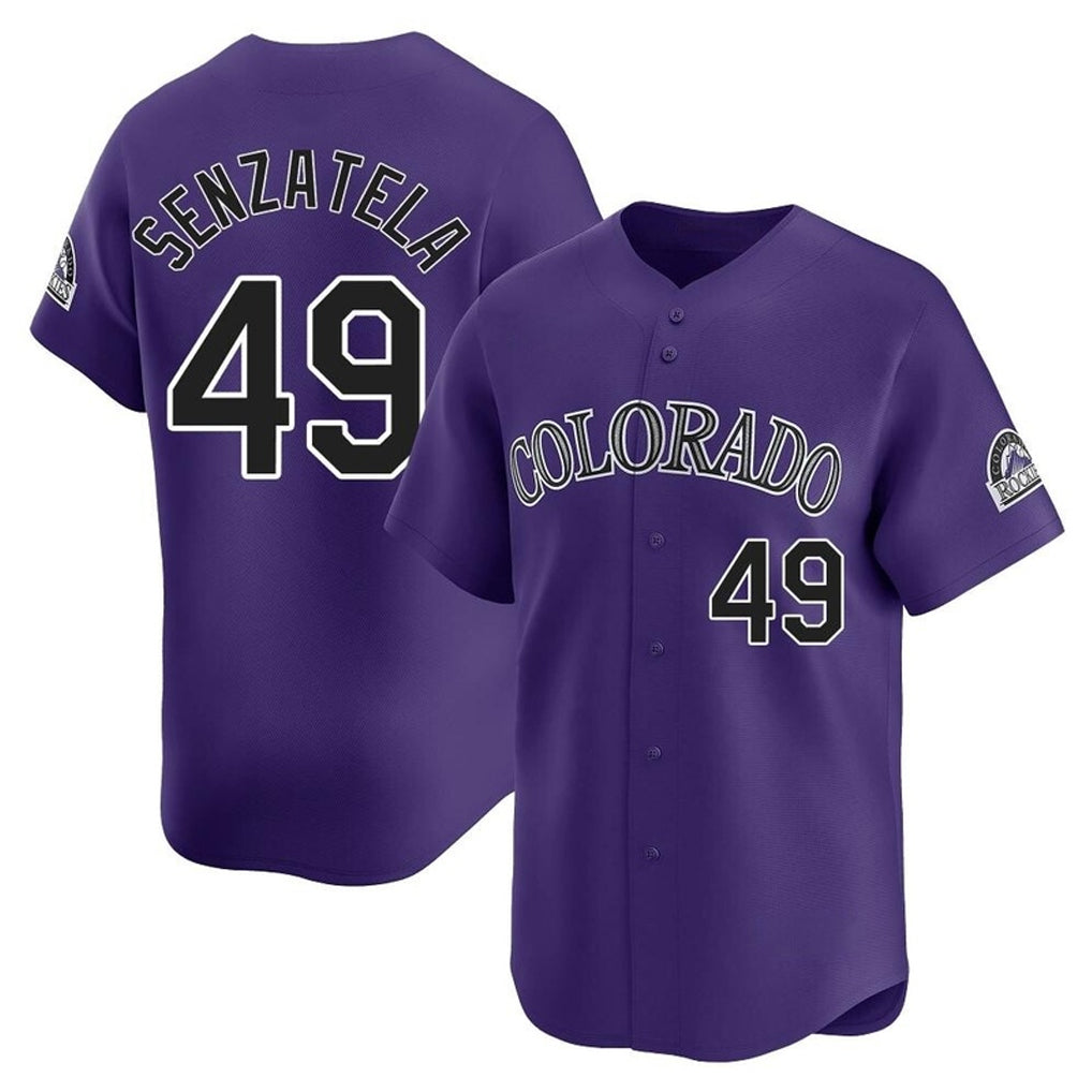 C.Rockies #49 Antonio Senzatela Player Purple Limited Home Ddoa Stitched Jerseys