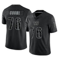 W.Commanders #76 Sam Cosmi Player Black Limited Reflective Home Game Ddoa Stitched Jerseys