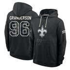 NO.Saints #96 Carl Granderson Player 2026 Black Logo Pullover Hoodies Limited Game Ddoa Stitched Jerseys
