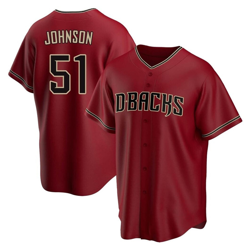A.Diamondbacks #51 Randy Johnson Player Red Home Game Ddoa Stitched Jerseys