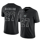 TB.Buccaneers #27 Zyon McCollum Player Black Reflective Limited Home Game Ddoa Stitched Jerseys