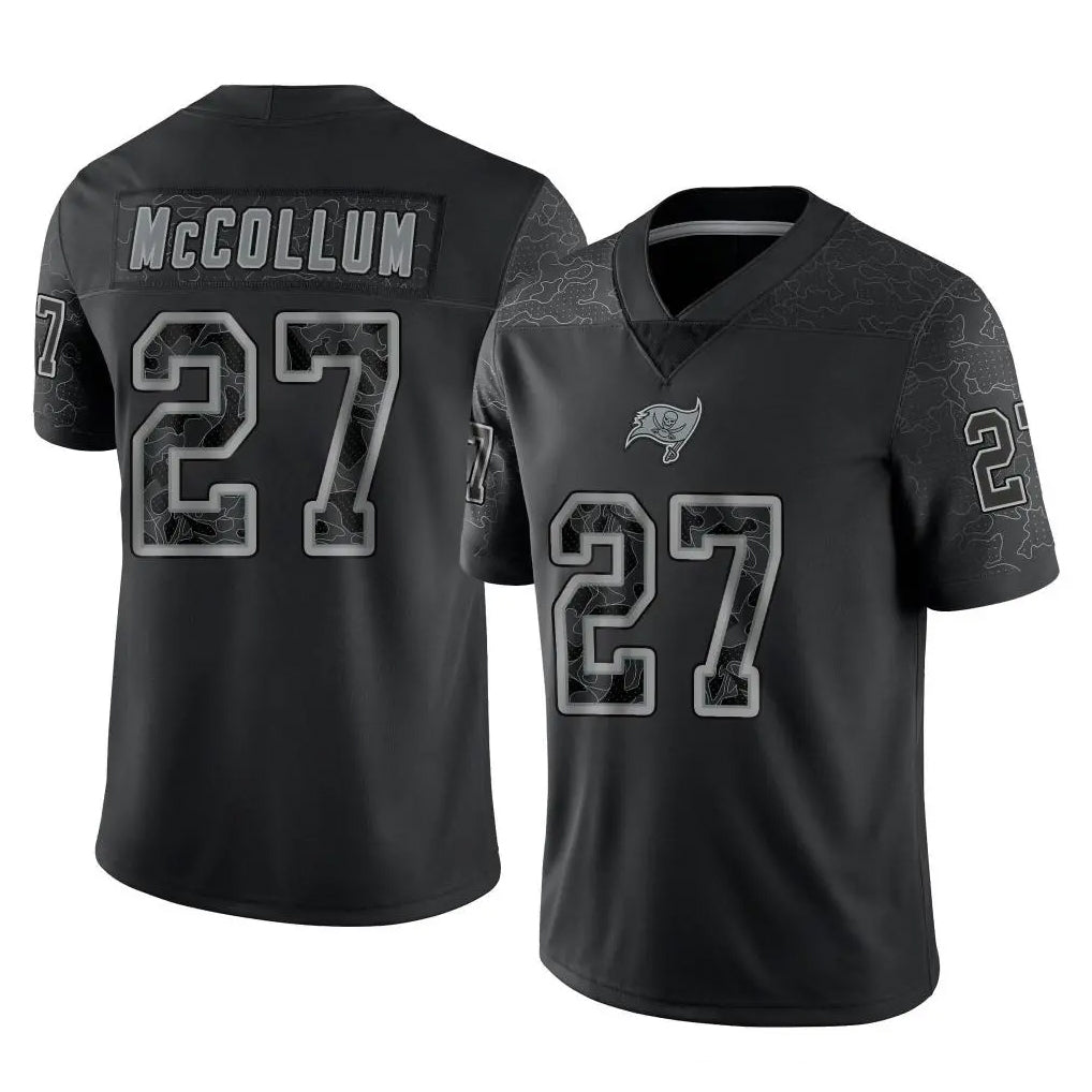 TB.Buccaneers #27 Zyon McCollum Player Black Reflective Limited Home Game Ddoa Stitched Jerseys